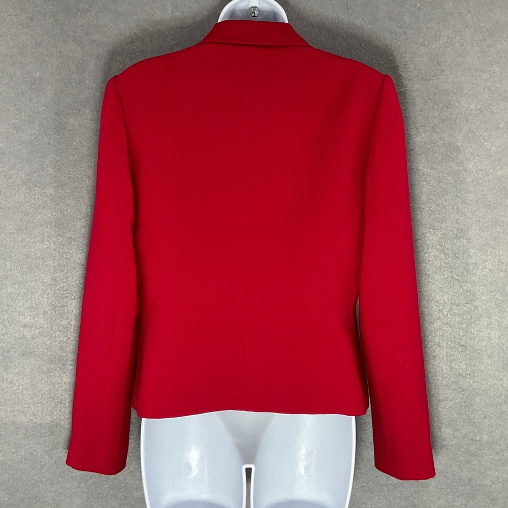 Calvin Klein Red Stretch‎ Blazer Jacket Women's Size 6 Career Office - Picture 2 of 16